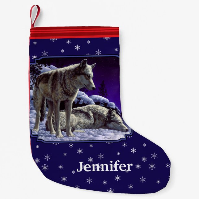Petite Chaussette De Noël Gray Wolves (Devant)