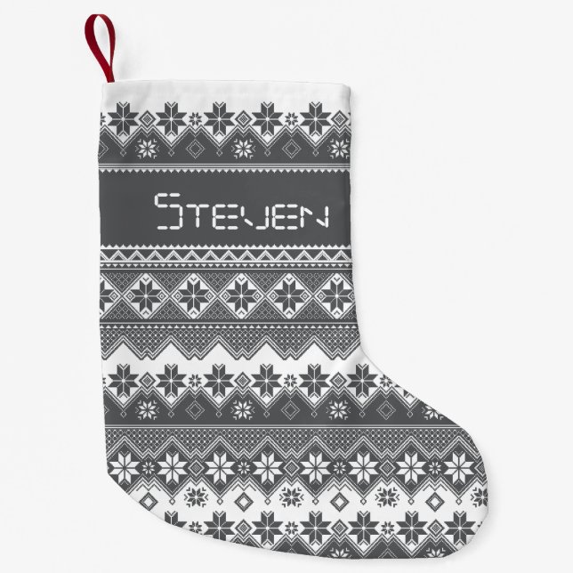 Petite Chaussette De Noël Gris nordique (Devant)
