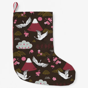 Petite Chaussette De Noël Grues japonaises : Motif traditionnel sans couture