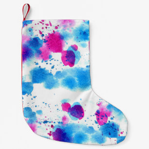 Petite Chaussette De Noël Grunge Taches Aquarelle Texture