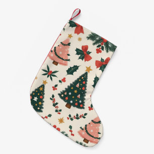 Petite Chaussette De Noël Guirlande de Noël vintage avec gui et rubans