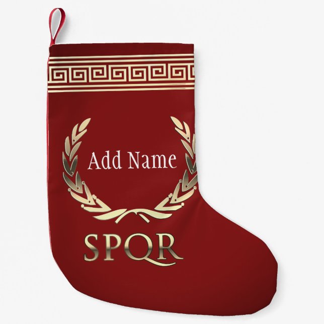 Petite Chaussette De Noël Guirlande romaine de laurier (Devant)