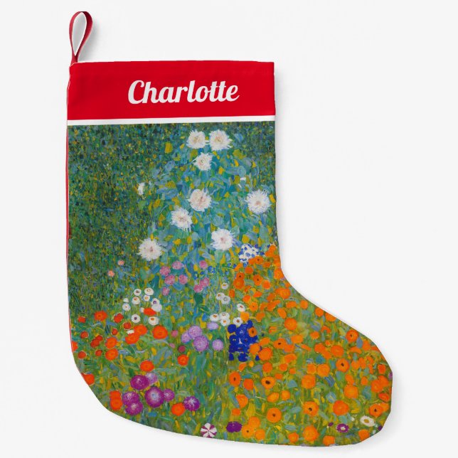 Petite Chaussette De Noël Gustav Klimt - Jardin des fleurs (Devant)