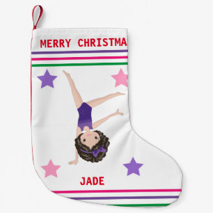 PETITE CHAUSSETTE DE NOËL GYMNASTICS NOËL STOCKAGE POUR LES FILLES.