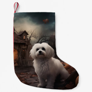 Petite Chaussette De Noël Halloween maltais effrayant