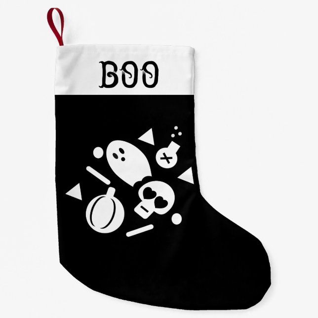 Petite Chaussette De Noël Halloween Stocking | Poison Ghost Citrouille Confe (Devant)