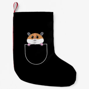 Petite Chaussette De Noël Hamster À Faux Pocket