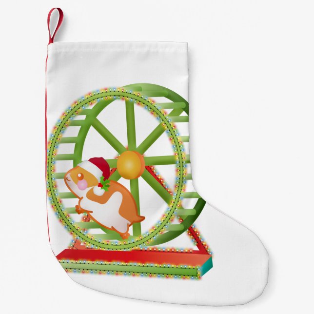 Petite Chaussette De Noël hamster de Noël père Noël (Devant)