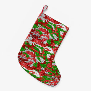 Petite Chaussette De Noël Haus De Camo Motif Silver Xmas