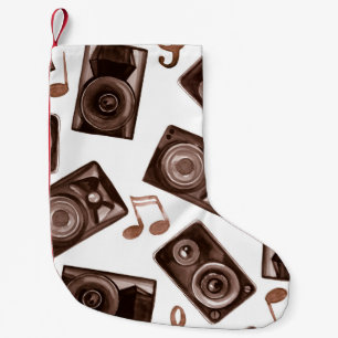 Petite Chaussette De Noël Haut-parleurs musicaux avec illustration aquarelle