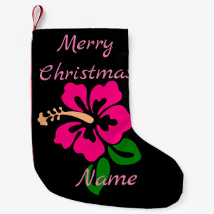 Petite Chaussette De Noël Hibiscus rose tropical Thunder_Cove