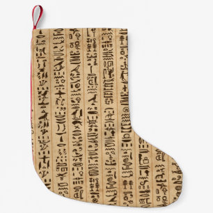 Petite Chaussette De Noël Hiéroglyphes égyptiens, grunge sans couture motif