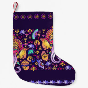 Petite Chaussette De Noël Hindu God Ganesha and Indian symbols in strip shap
