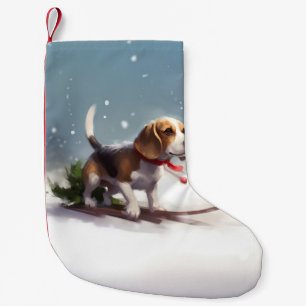 Petite Chaussette De Noël hiver de neige de Noël beagle
