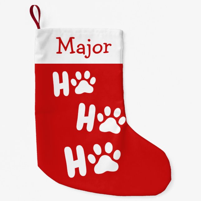 Petite Chaussette De Noël Ho Ho Ho Nom du chien (Devant)