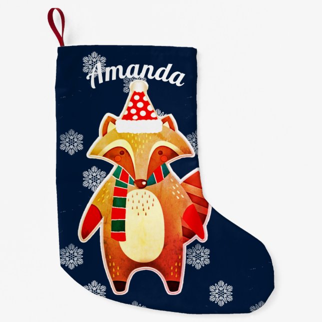 Petite Chaussette De Noël Holiday Raccoon (Devant)