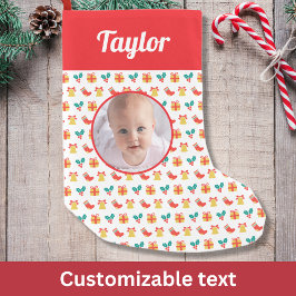 Petite Chaussette De Noël Holly Bell Stocking Motif Nom du texte personnalis