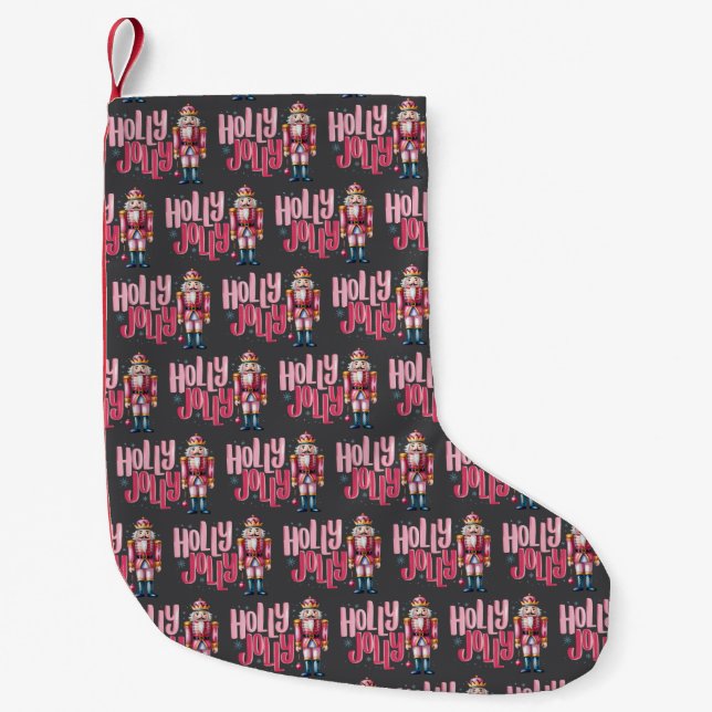 Petite Chaussette De Noël Holly Jolly Nutcracker Noël Coquette Preppy (Devant)