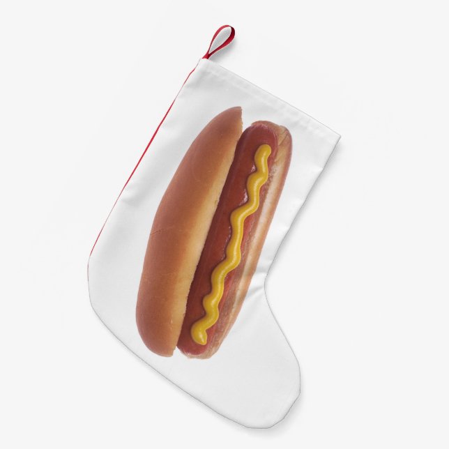 Petite Chaussette De Noël Hot-dog avec de la moutarde (Devant (Accrochage))