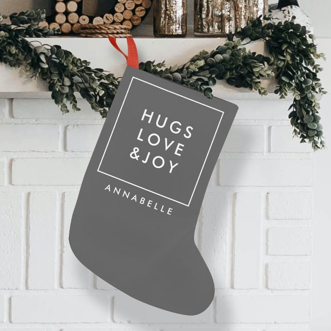 Petite Chaussette De Noël Hugs Love and Jove Style Noël Charcoal Grey (Créateur téléchargé)