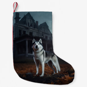 Petite Chaussette De Noël Husky sibérien Halloween Épouvantable