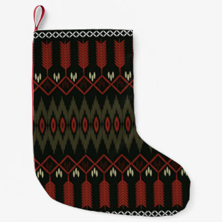 Petite Chaussette De Noël Ikat Motif : Ornement ethnique géométrique