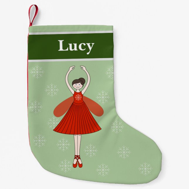 Petite Chaussette De Noël illusima Ballerina Fée Noël Snowflakes Sma (Devant)