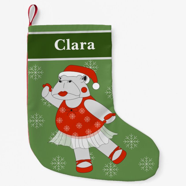 Petite Chaussette De Noël illusima Ballerina Hippo Noël Snowflakes (Devant)