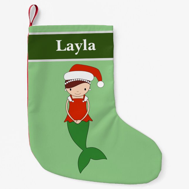Petite Chaussette De Noël illusima Layla Mermaid Spécial Noël (Devant)