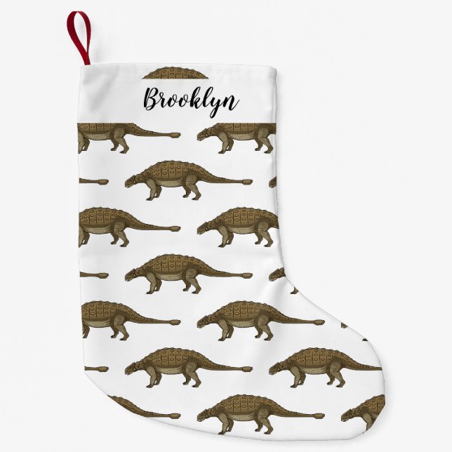 Petite Chaussette De Noël Illustration d'Ankylosaurus (Devant)