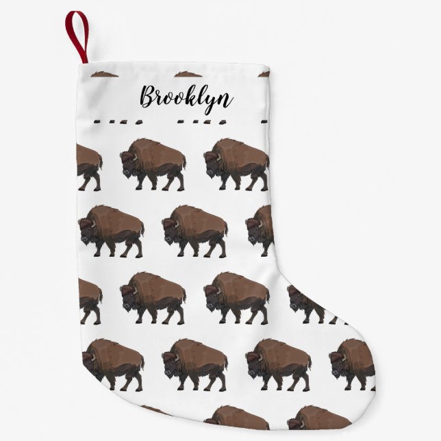 Petite Chaussette De Noël Illustration de bison (Devant)