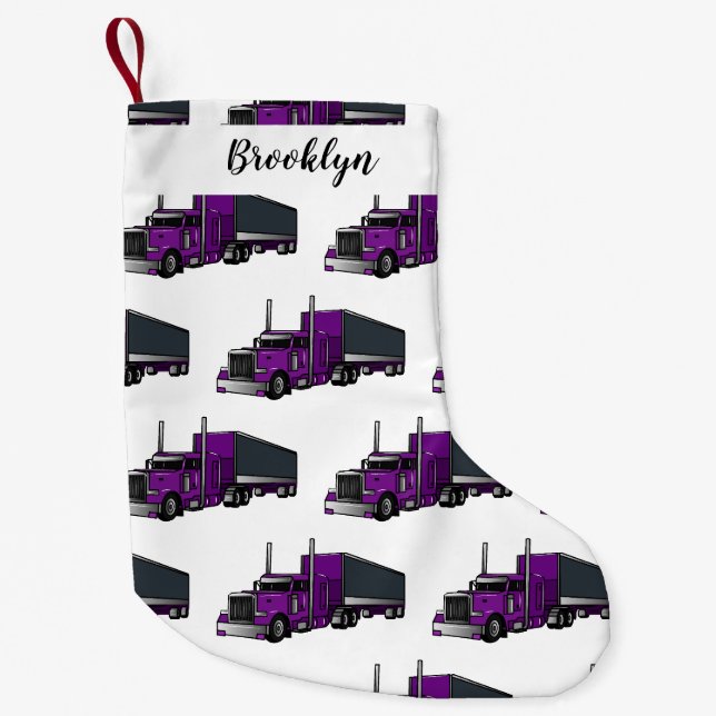 Petite Chaussette De Noël Illustration de camion semi-remorque (Devant)