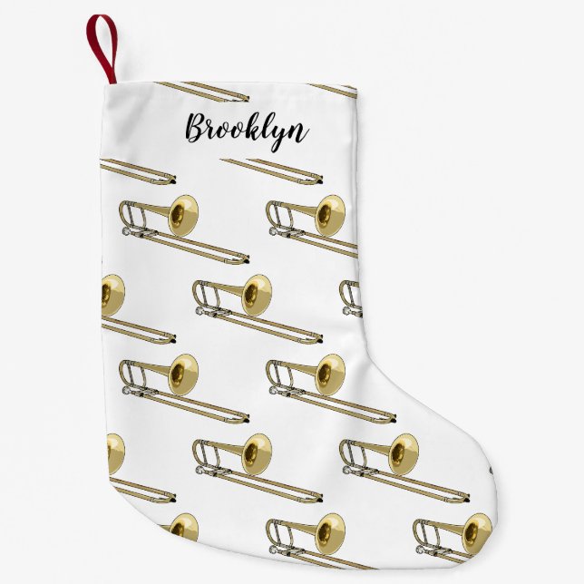 Petite Chaussette De Noël Illustration de dessin animé de Trombone (Devant)