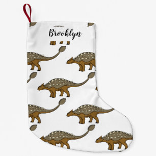Petite Chaussette De Noël Illustration de dinosaure blindé Ankylosaurus