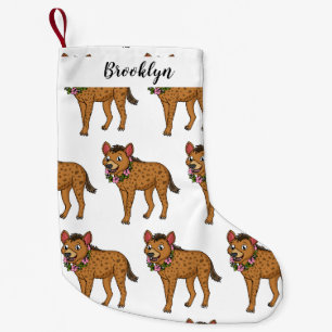 Petite Chaussette De Noël Illustration de Hyena et de fleurs