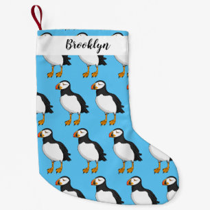 Petite Chaussette De Noël Illustration de macareux de l'Atlantique