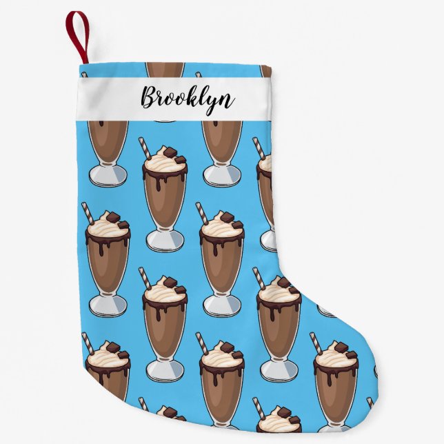 Petite Chaussette De Noël Illustration de milk-shake au chocolat (Devant)