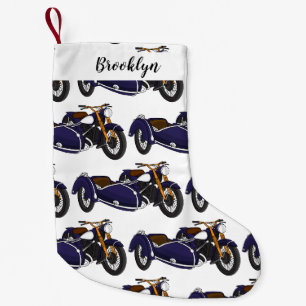 Petite Chaussette De Noël Illustration de moto pourpre Sidecar