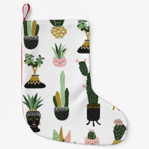 Petite Chaussette De Noël Illustration de plantes tropicales d'intérieur