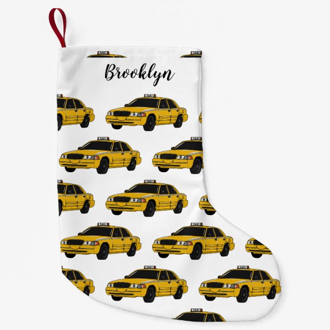 Petite Chaussette De Noël Illustration de taxi (Devant)