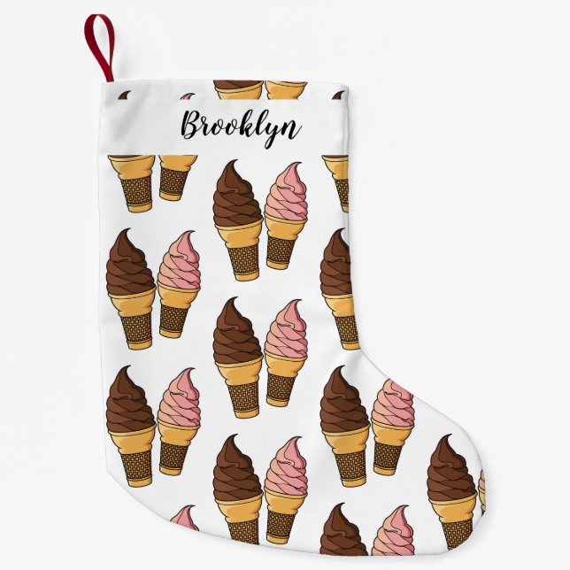 Petite Chaussette De Noël Illustration du cône de crème glacée (Devant)