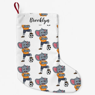 Petite Chaussette De Noël Illustration du joueur de football éléphant