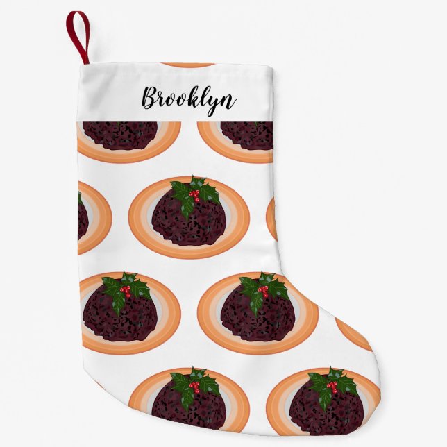 Petite Chaussette De Noël Illustration du pudding de Noël (Devant)