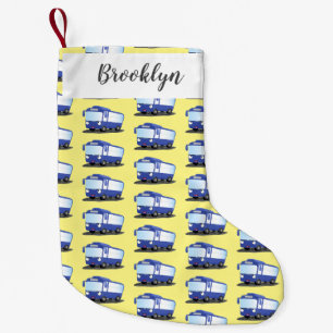 Petite Chaussette De Noël Illustration d'un bus moderne bleu mignon