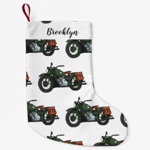 Petite Chaussette De Noël Illustration d'une moto de croiseur militaire