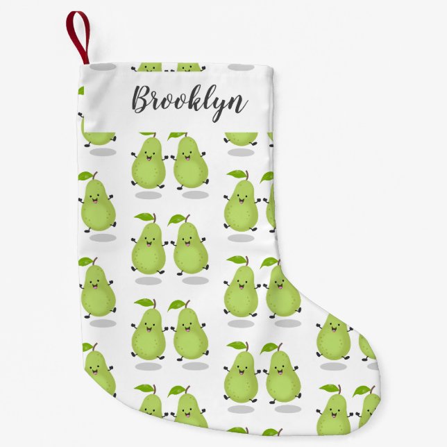 Petite Chaussette De Noël Illustration d'une paire de poires mignonne (Devant)