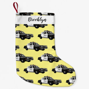 Petite Chaussette De Noël Illustration d'une voiture de police