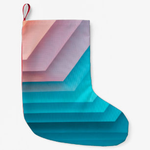 Petite Chaussette De Noël Illustration orange, rose et turquoise