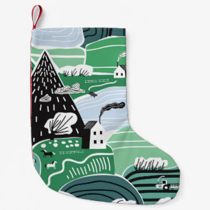 Petite Chaussette De Noël Illustration scandinave abstraite dessinée à la ma