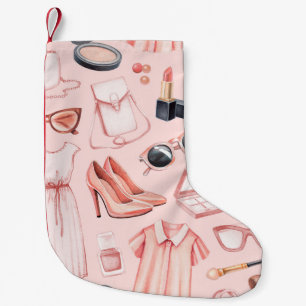 Petite Chaussette De Noël Illustrations de mode. Motif transparent